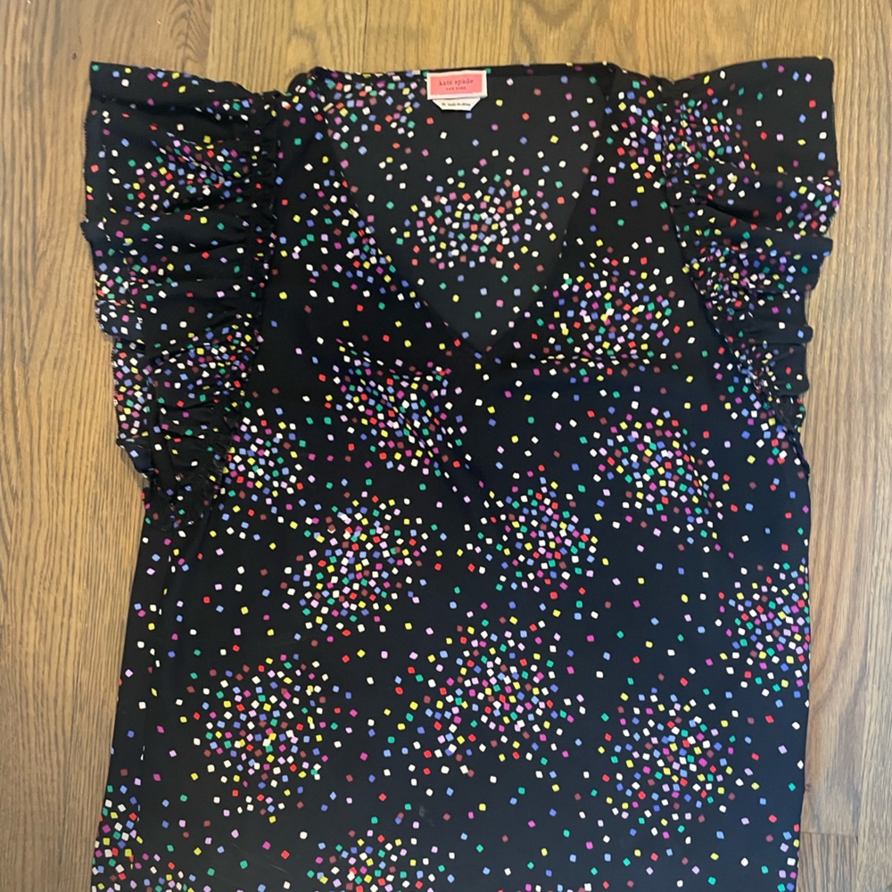 Kate Spade New York Confetti Cheer Blouse Size Medium